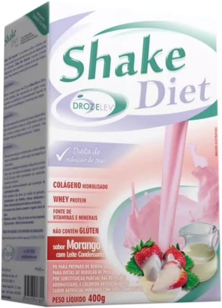 Shake Diet Morango Com Whey e Colágeno - 400 Gramas